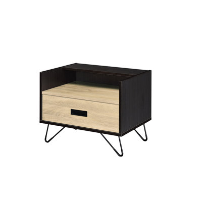 Stylish Accent Table For Display And Function - 19" Tall, 1, Black, Synthetic Wood Base Industrial Style With