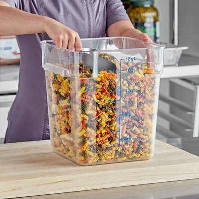 Choice 18 Qt. Clear Square Polycarbonate Food Storage Container