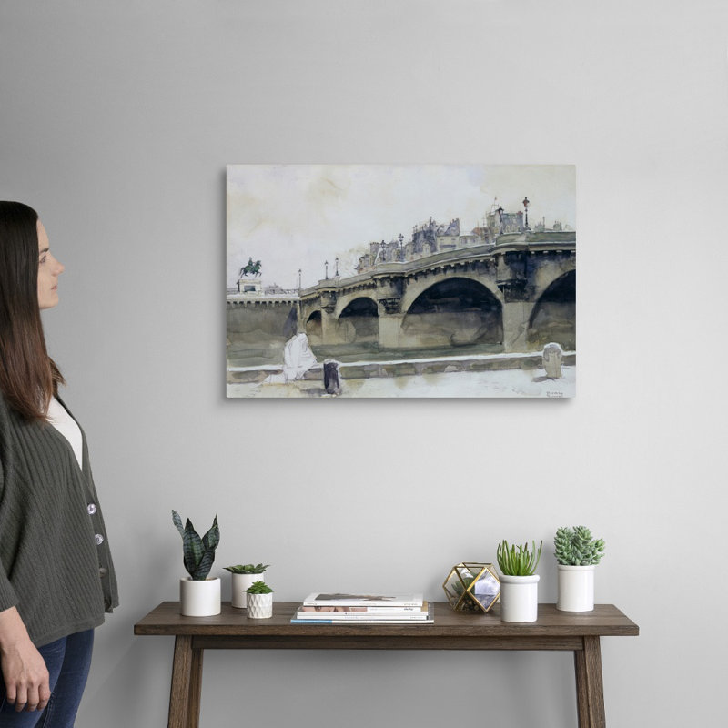 Art mural sur toile Paris Bridge, Toile tendue, H 20 po x l 30 po x P 1,25 po