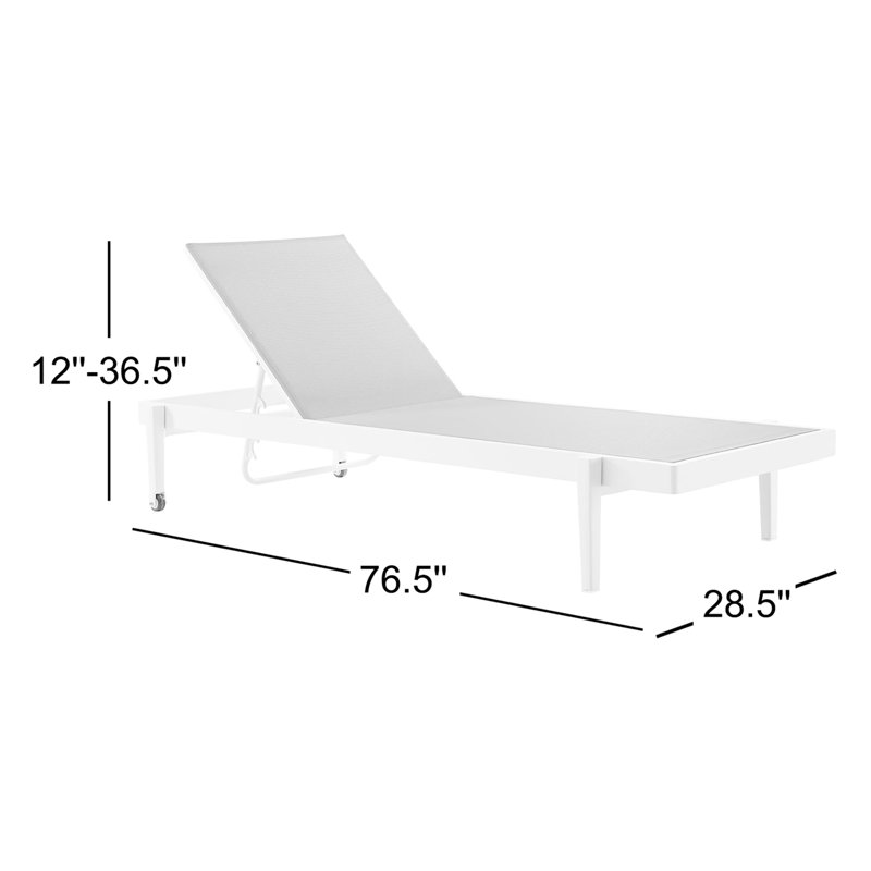 Charleston Outdoor Patio Aluminum Chaise Lounge Chair