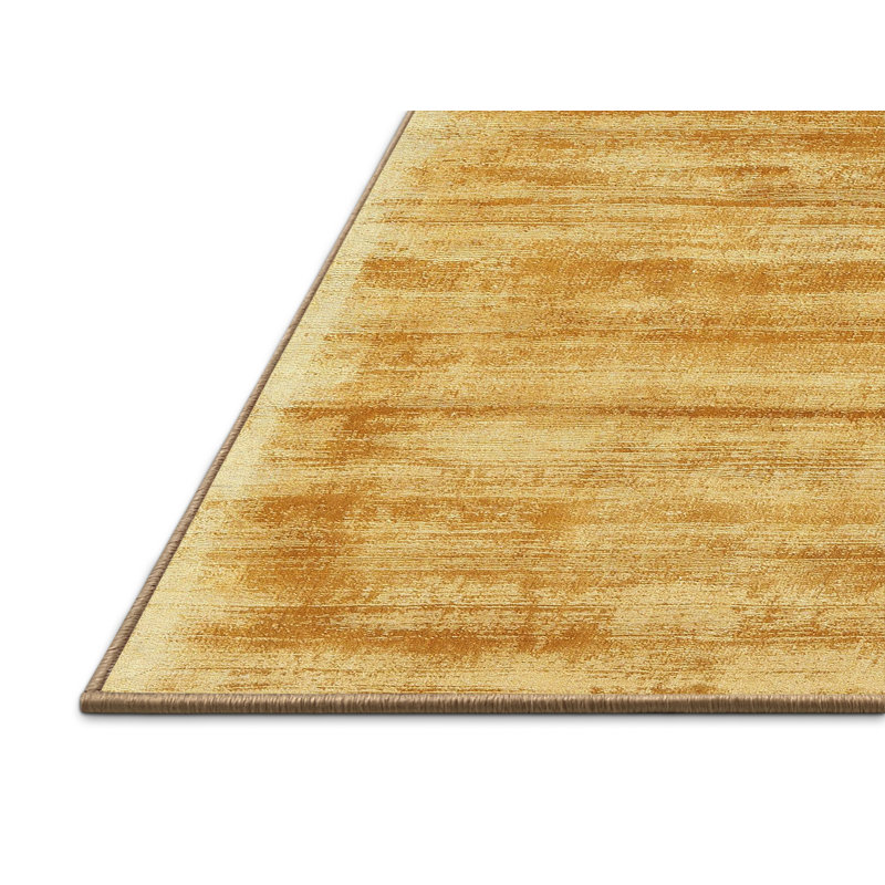 Tapis contemporain jaune, Rectangle 2 pi x 5 pi