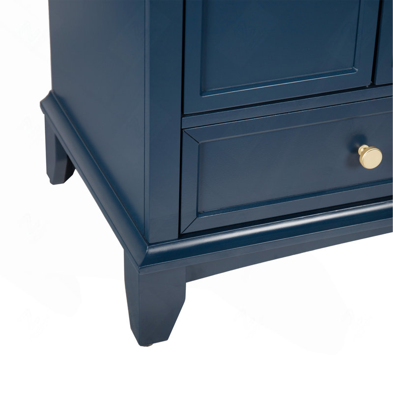 35.6" Bathroom Cabinet, Only Cabinet, Blue