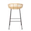 Tabouret de bar tissé en rotin et en métal Stella