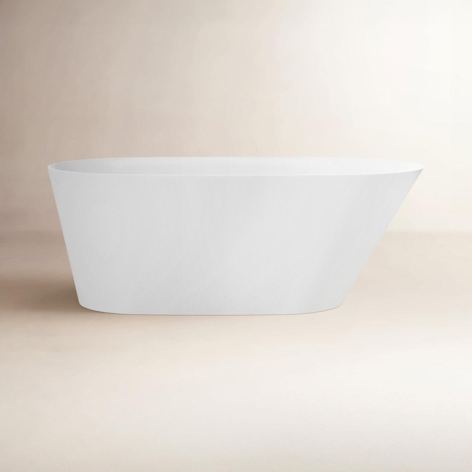 Brazn 66" Freestanding Soaking Acrylic Bathtub, White
