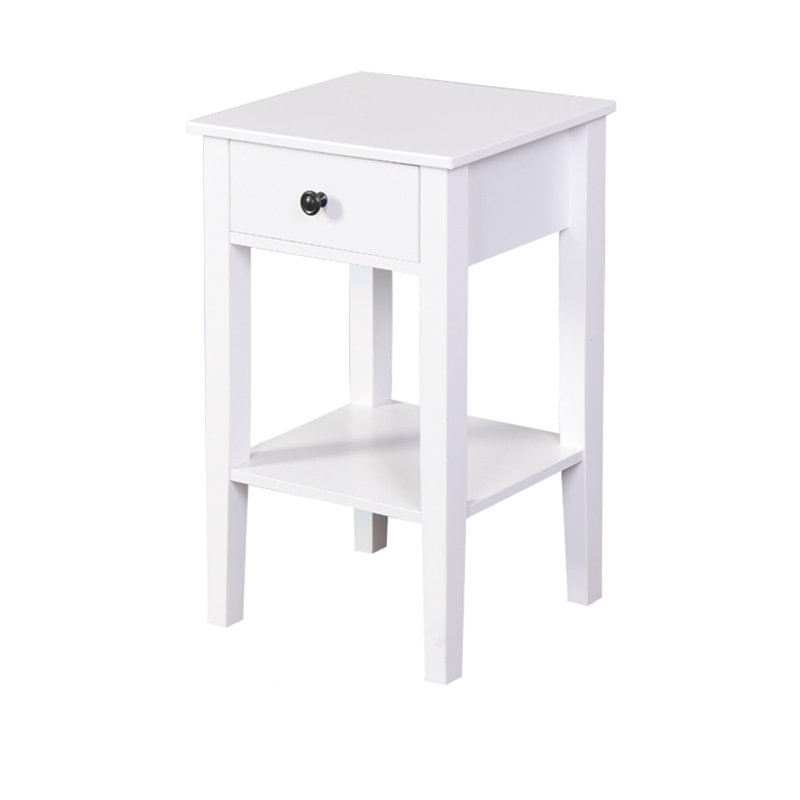 White Bathroom Floor-standing Storage Table with a Drawer
