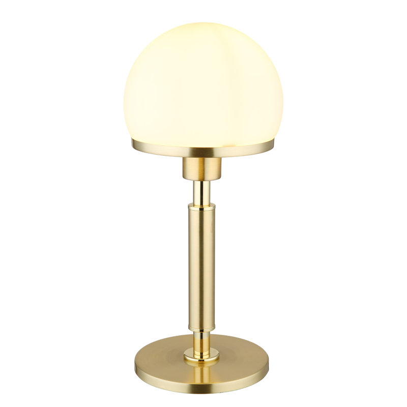 Baksi Metal Table Lamp, Gold Base/White Shade
