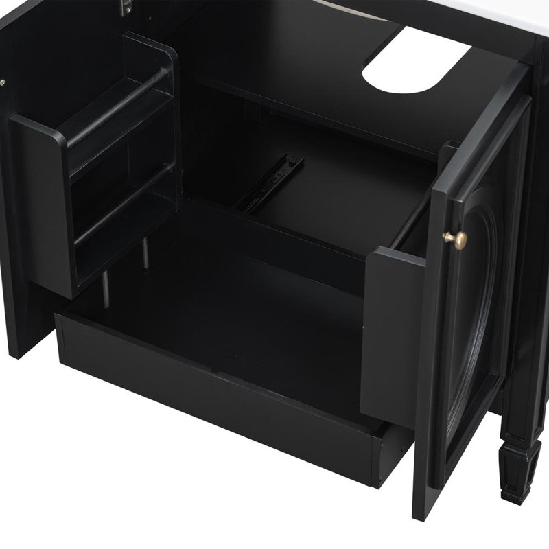 30" Bathroom Vanity with Sink, Black