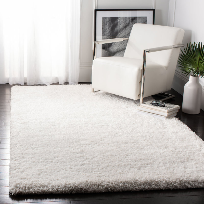Franklynn Shag Hand Tufted Performance Solid Color Rug, Rectangle 5' x 8'