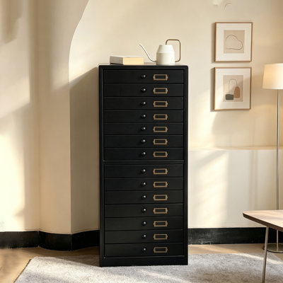 Commode d'appoint rétro multi-tiroirs de style industriel