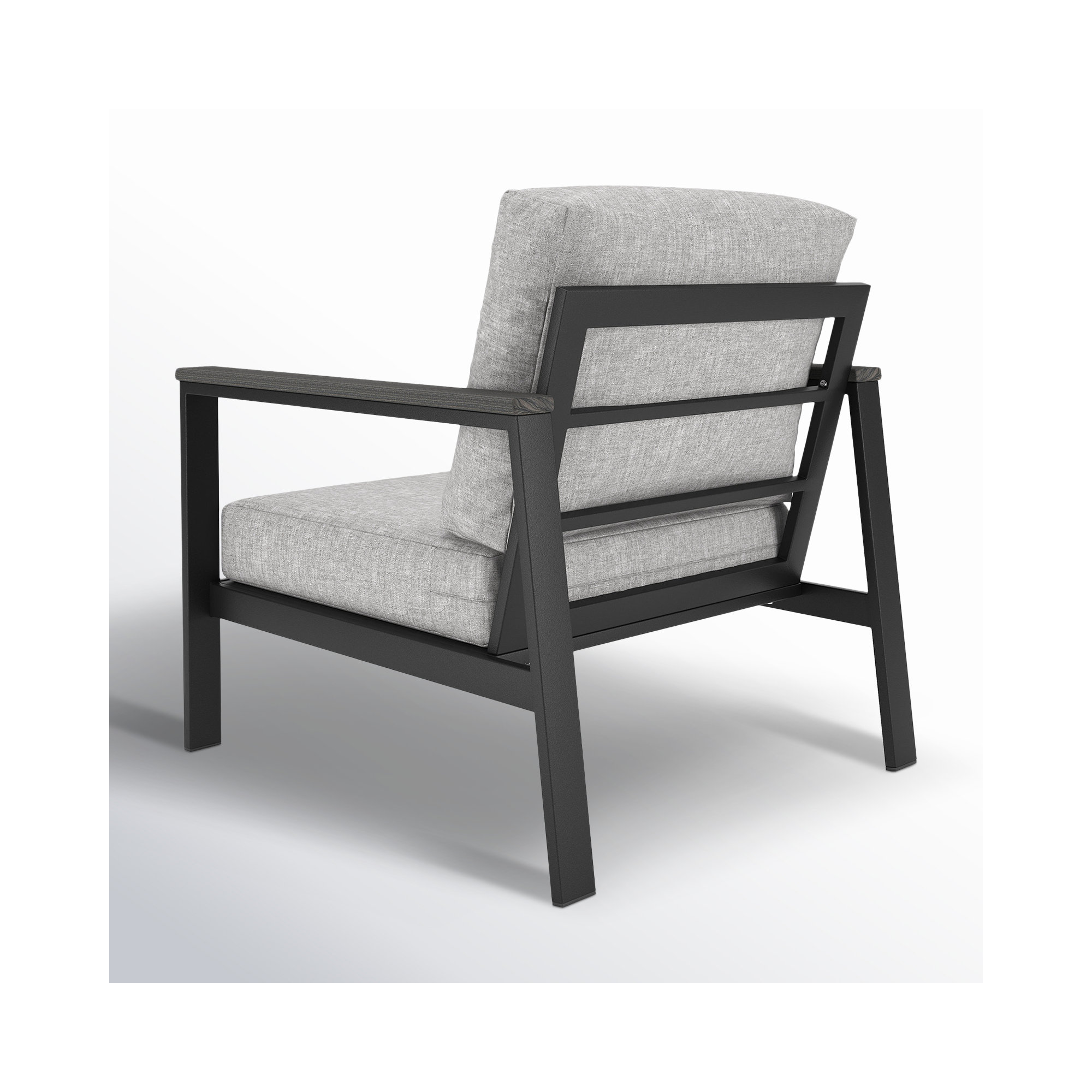 Townsend Outdoor Patio Lounge Chair with Sunbrella Cushions, Canvas Granite Sunbrella® Canvas, Brown