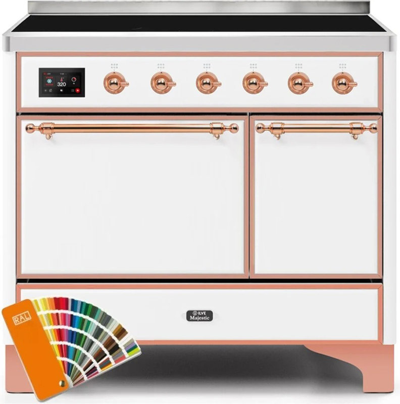 ILVE Majestic II Series 40 inch Induction Range with 6 Induction Elements (Glass Door), RAL/Copper