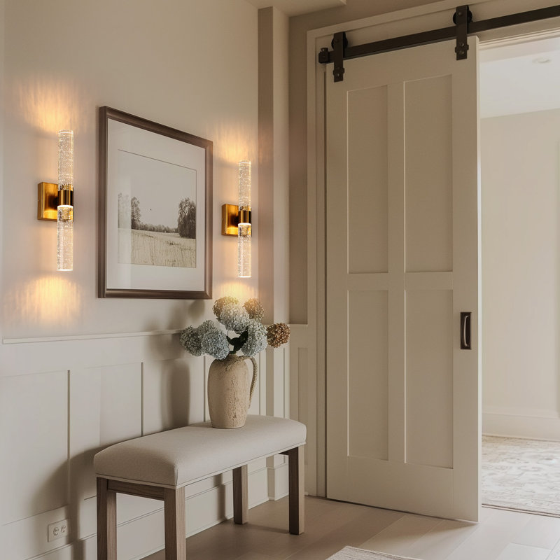 Stainless Steel LED Armed Sconce, Gold