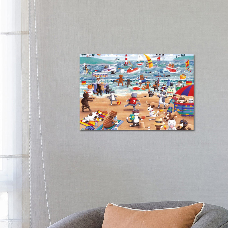 Beach Cats by Peter Adderley - Wrapped Canvas Gallery-Wrapped Canvas Giclée, 66.04 cm H x 45.72 cm W x 1.91 cm D
