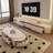 Modern Oval Coffee Table with White Marble Top and 3 Drawers