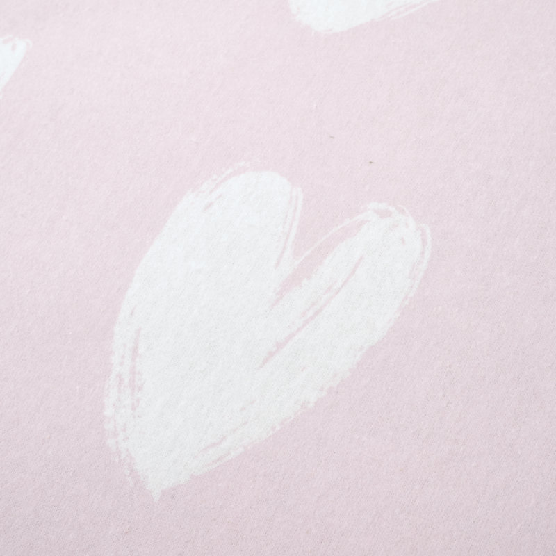 Brushed Cotton Hearts Fitted Sheet, 70 x 200 cm