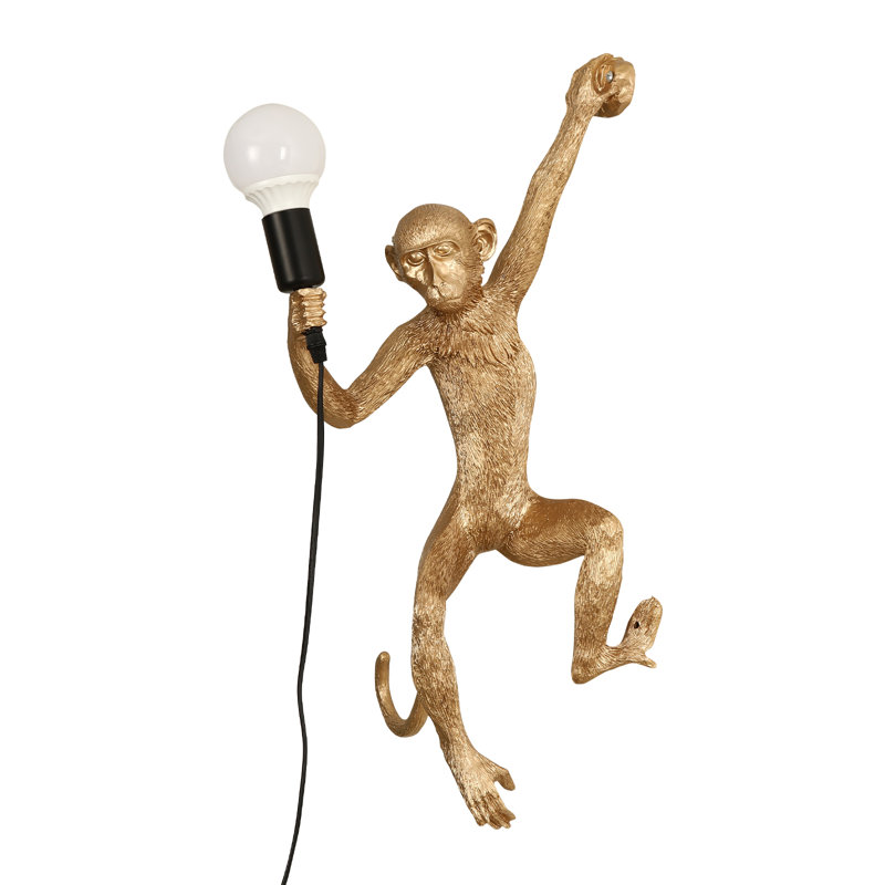 Sornson Creative Nordic Resin Monkey Wall Light, Gold