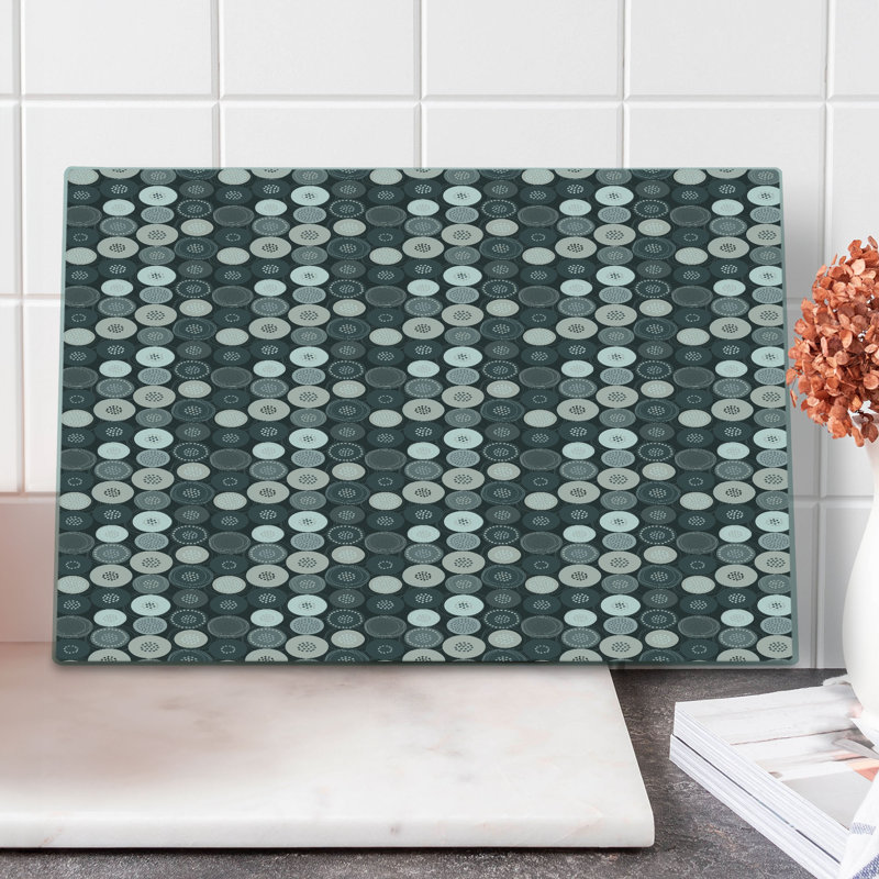 Planche à découper Ambesonne beige et gris cercles de grande taille à pois Dimgray saumon pâle