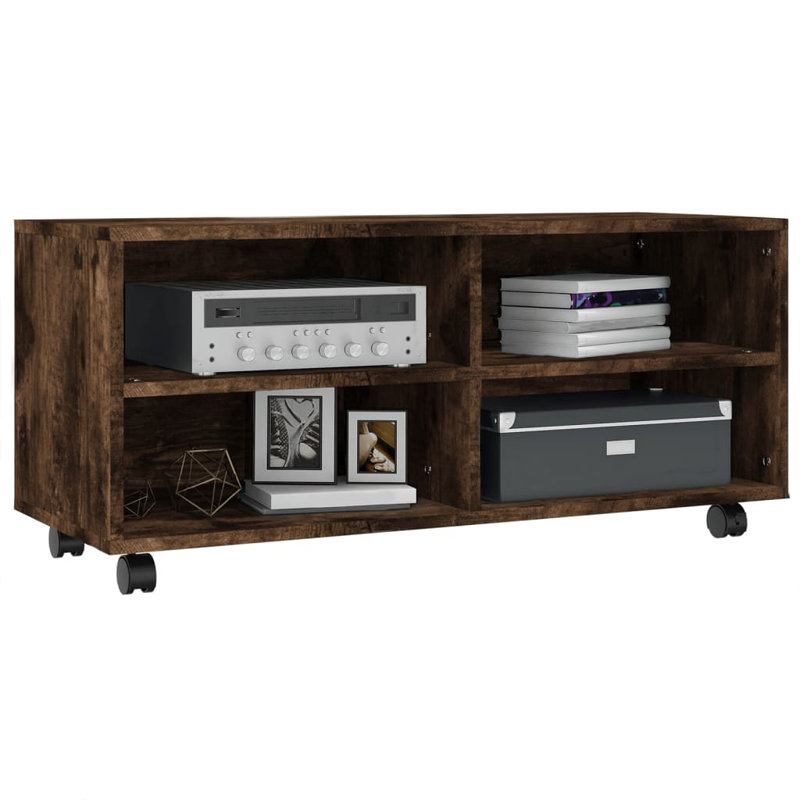 Hansford Unfinished TV Stand for TVs up to 43", Smoked Oak