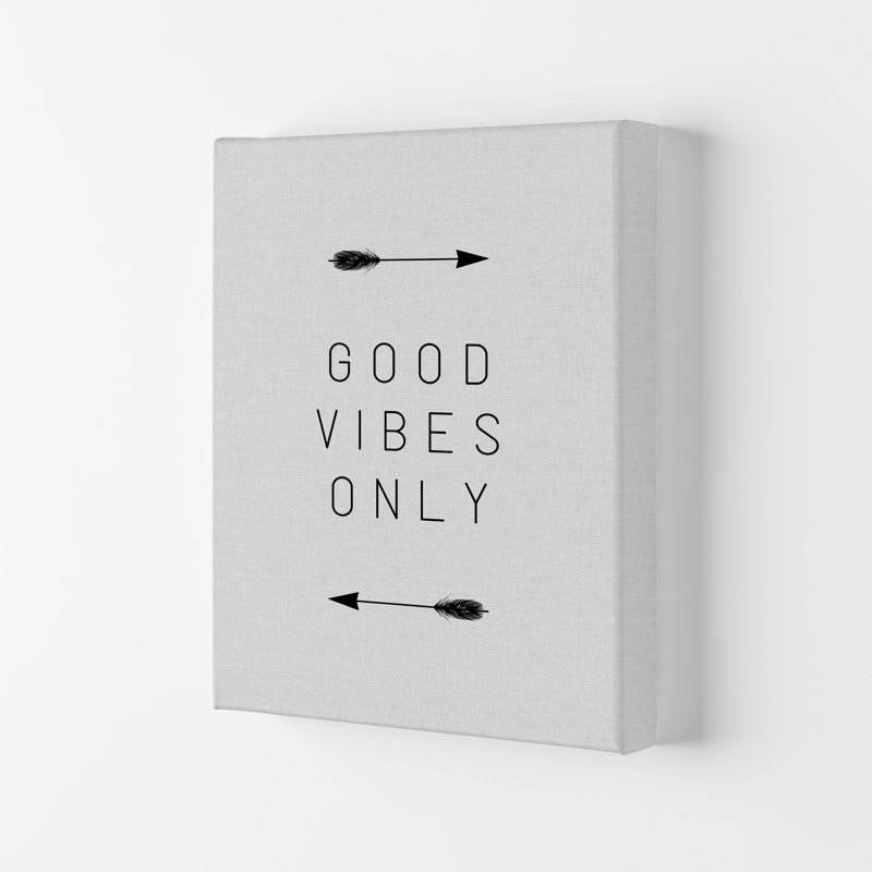 Good Vibes Only Arrow - Print, 29.7cm H x 21cm W x 4cm D, Wrapped Canvas