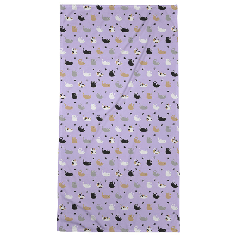Serviette de plage Katelyn Elizabeth, Mauve / Noir