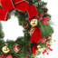 Festive Red and Gold Holiday Wreath with Berries, Ornaments and Pinecones-106924732