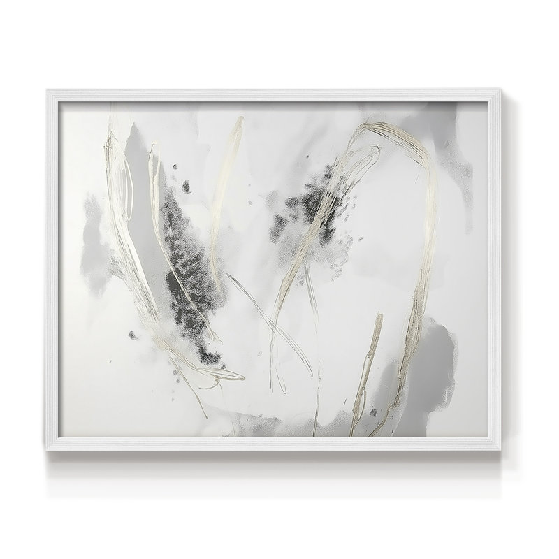 Abstract Series-XXXV -Framed Print - Restickable, 16" H x 20" W, White