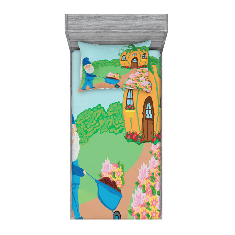 Gnome Microfiber Sheet Set, Twin Sheet Set with Fitted Sheet