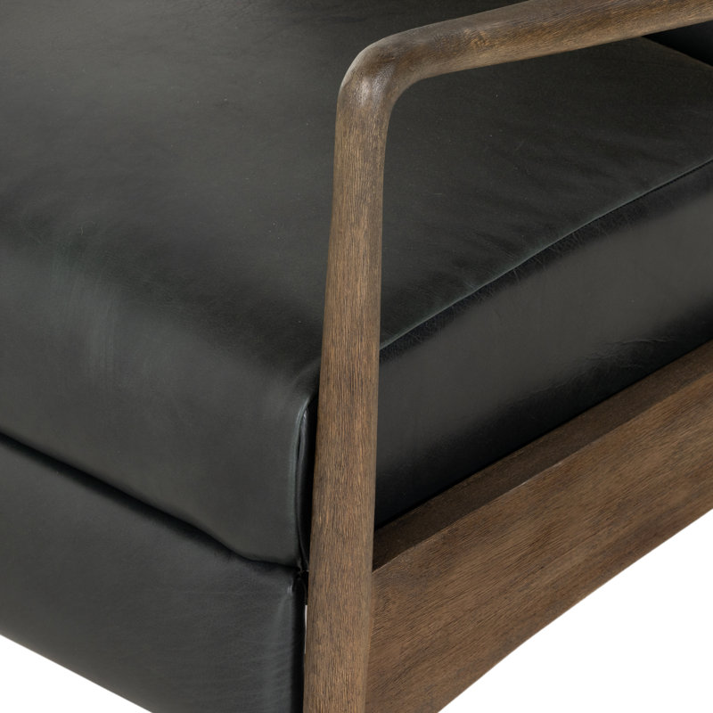 Braden Recliner-Dakota Warm Taupe, Dakota Black Genuine Leather