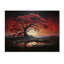 Shateya, arbre rouge, silhouette, symphonie I sur bois-17616025