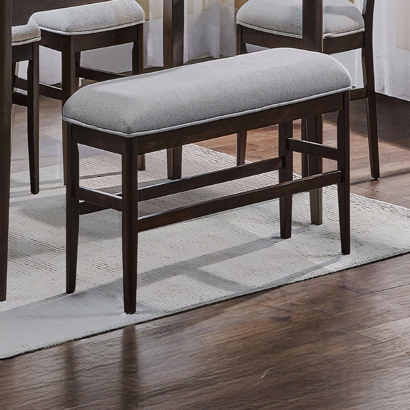 Banc 1 pièce avec cadre rembourré gris