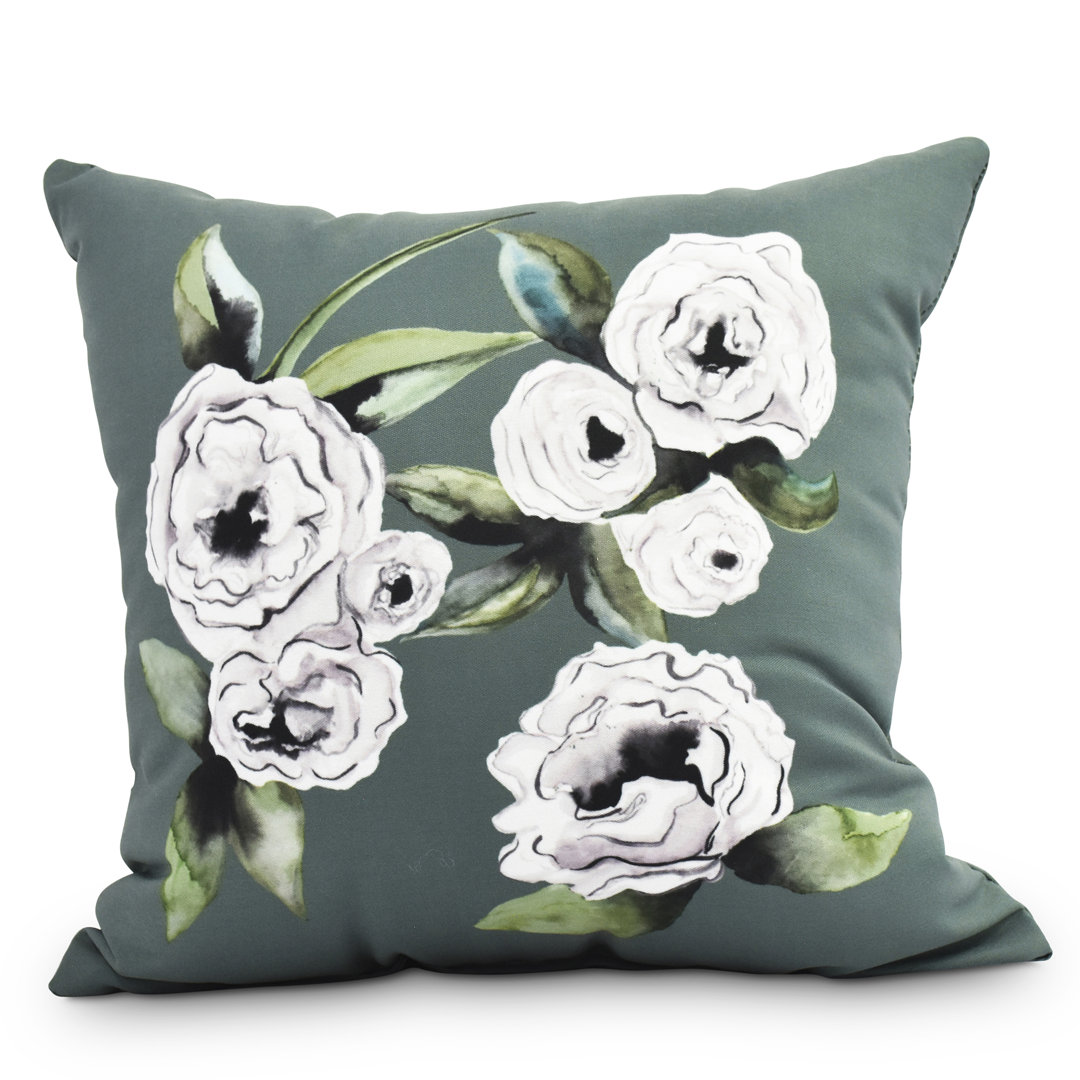 Fickle Florals Floral Indoor/Outdoor Reversible Throw Pillow e by design 