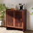 Mid Century Modern Sideboard Buffet Cabinet with Shutter Doors Coffee Bar Space