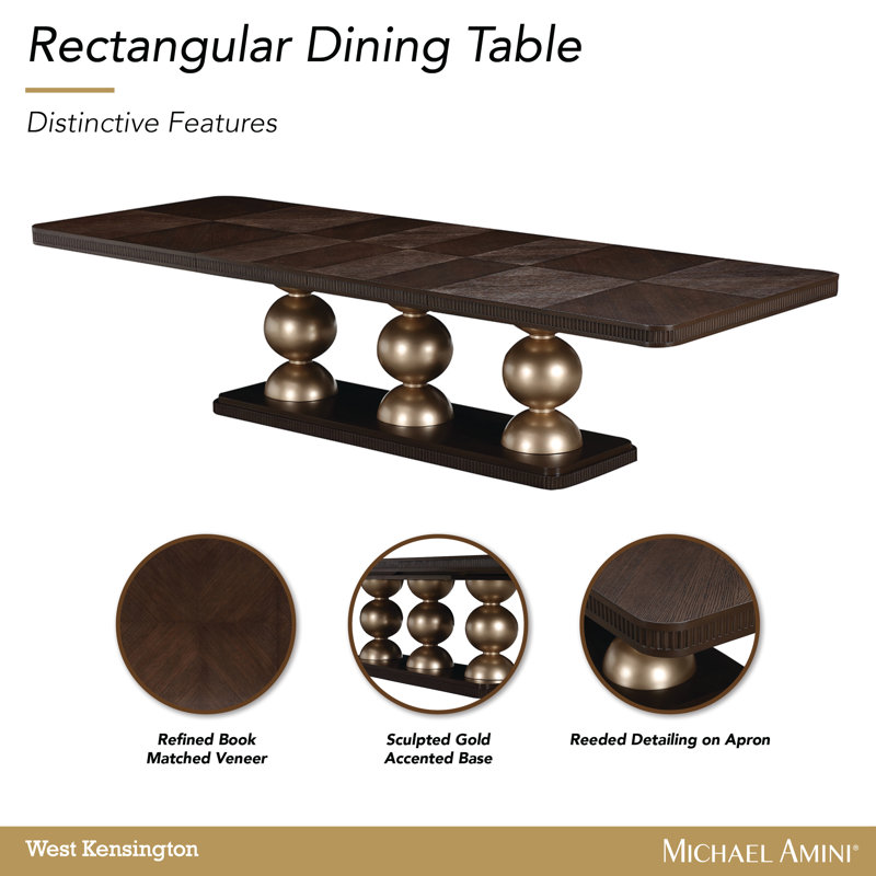 West Kensington Rectangular Dining Table, Espresso Wood