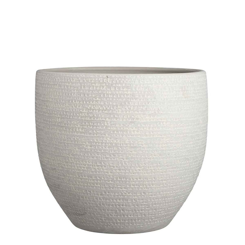 Cecilya Handmade Pot Planter, Light Grey, 32cm H x 35cm W x 35cm D