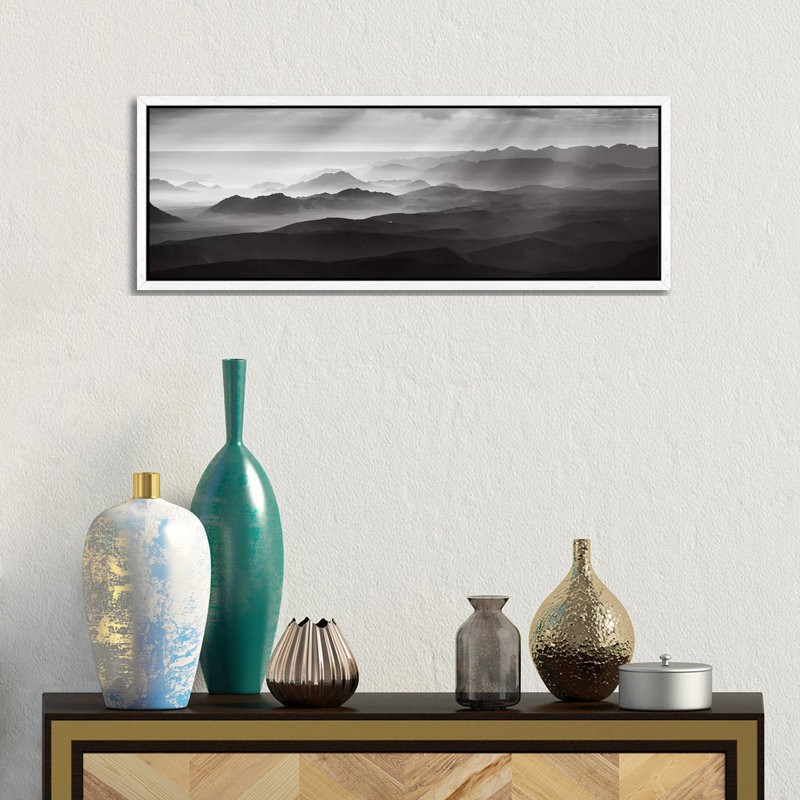 Namib Desert By Air by Richard Guijt - Panoramic Print on Canvas, 30.48cm H x 91.44cm W x 3.81cm D, White Floater Framed