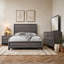 Ensemble de chambre avec grand lit 4 pièces, commode et miroir Mela, gris Chêne-117056017
