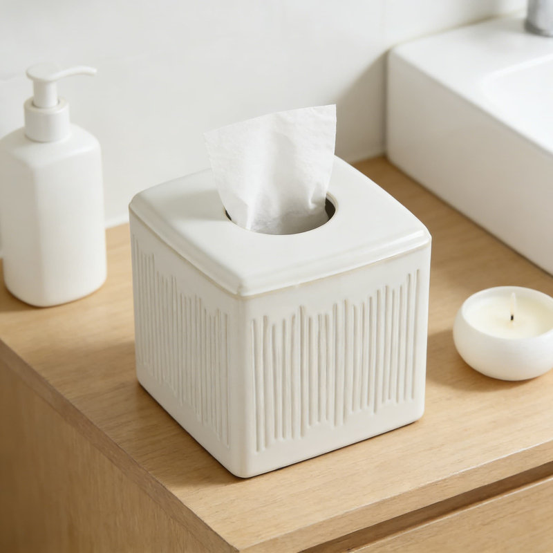 Porte-papier hygiénique carré en céramique