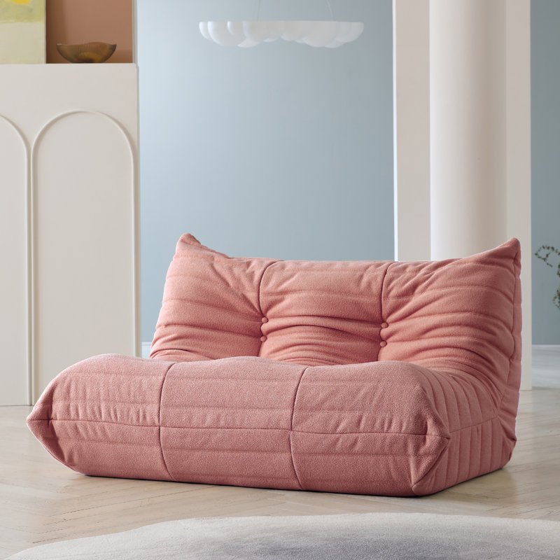 Fauteuil de jeu Aruba, aucun assemblage requis, Velours ourson rose