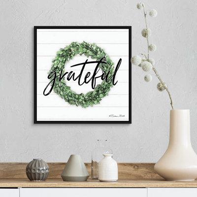Reproduction d’art textuel sur toile « Grateful Boxwood couronne » par Susan Ball