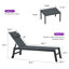 Ensemble de chaise longue de patio en aluminium 3 pièces Shiner-1604962855