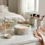 Bougie décorative en pierre de marbre avec couvercle pour le salon - décor moderne parfumé pour la chambre à coucher, la bibliothèque ou la table basse