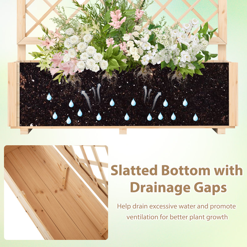 Wood Planter Box, Beige