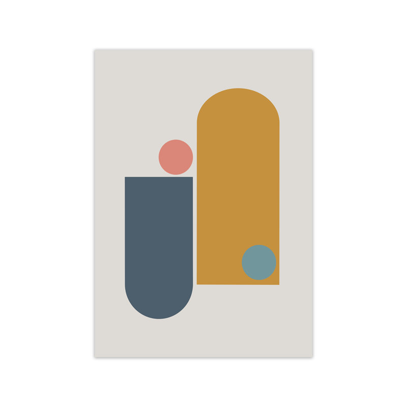 Mid Century Modern On Grey D - Print, No Frame, 84cm H x 59cm W x 1cm D