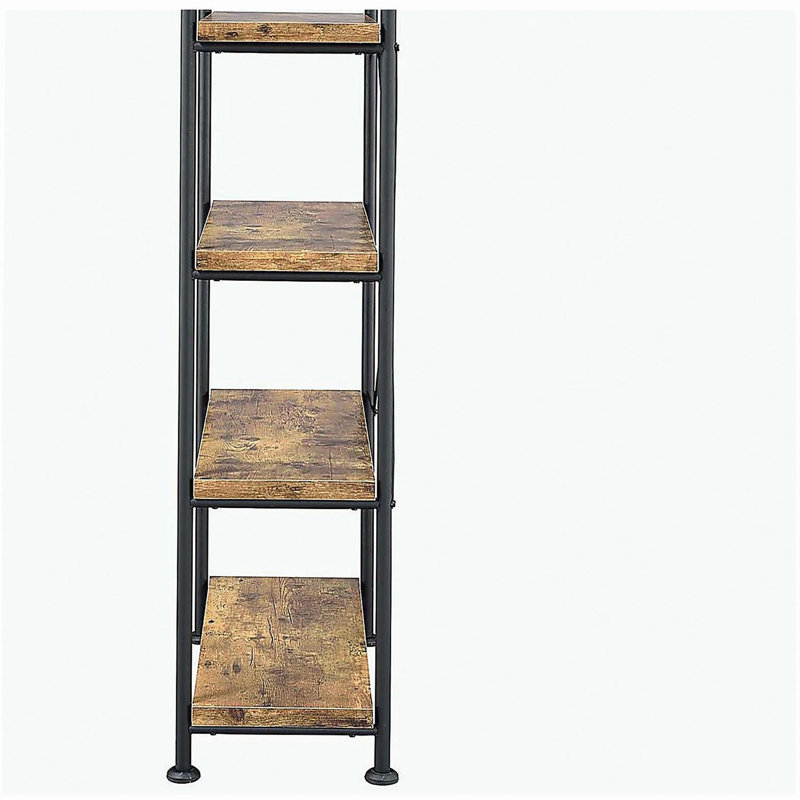 Antique Nutmeg and Black 4-shelf Bookcase, Brown
