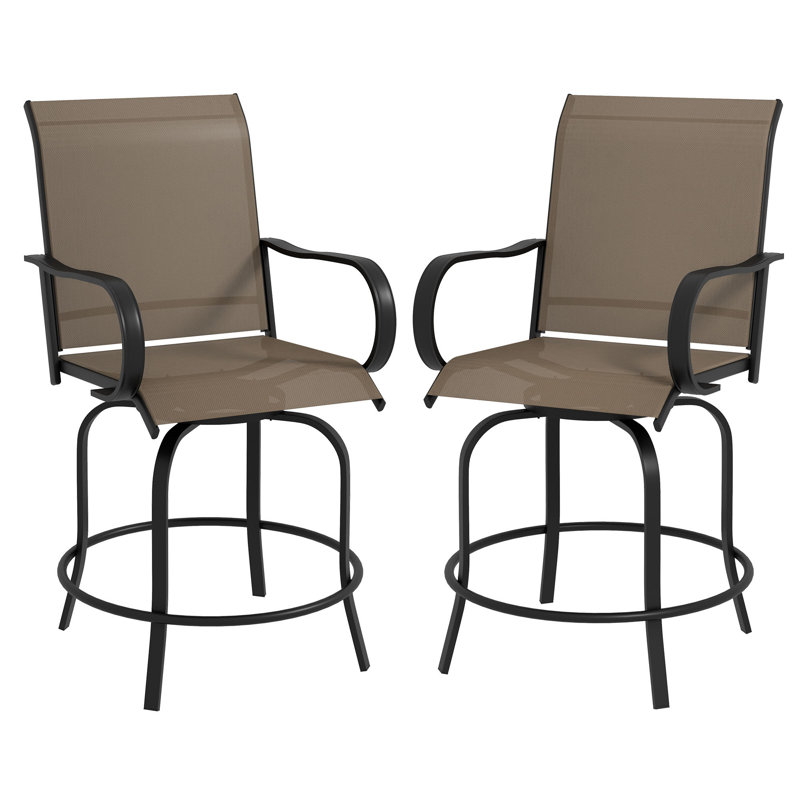Tabourets de bar d'extérieur avec accoudoirs Outsunny