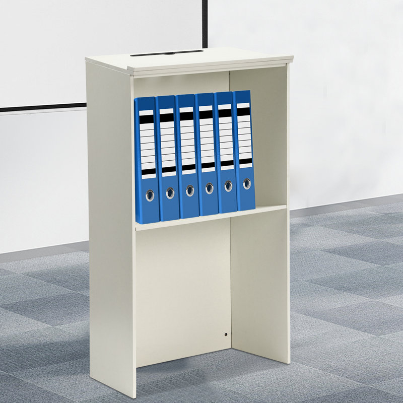 Meuble de présentation portatif avec tablettes spacieuses (blanc)