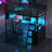 Twin Size Metal Loft Bed With Led, Desk And 4 Storage Shelves
