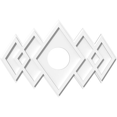 Médaillon de plafond contemporain en PVC de qualité architecturale l 26 po x H 17 3/8 po x P 5 po x P 8 po x P 1 po