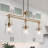 Strasburg 3-Light Modern Dimmable Linear Pendant Light with Seeded Glass,Copper Finish for Dining Room