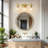 3 - Light Gold Modern Luxury Dimmable Bathroom Vanity Light Mirror Headlights With Shade-146198344